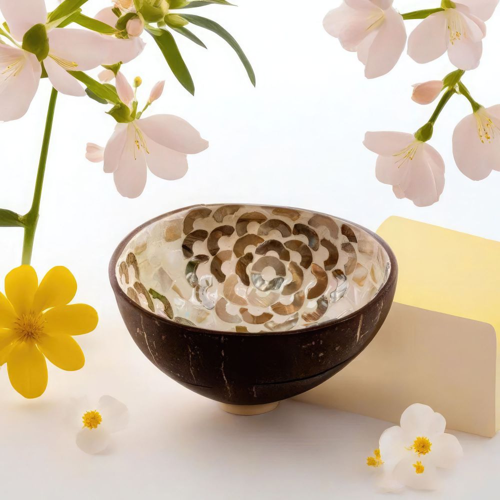 Peony Petals Coconut Bowl