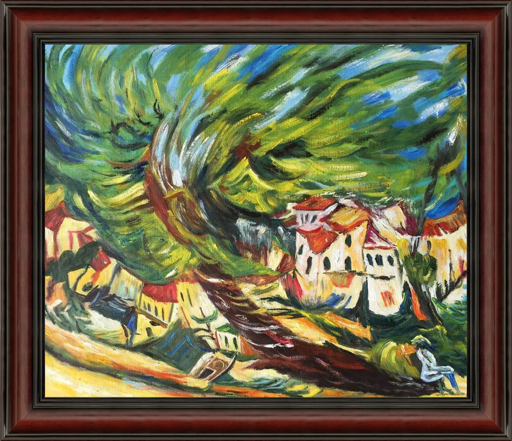 Leaning Tree Pre-framed - Grecian Wine Frame 20" X 24"