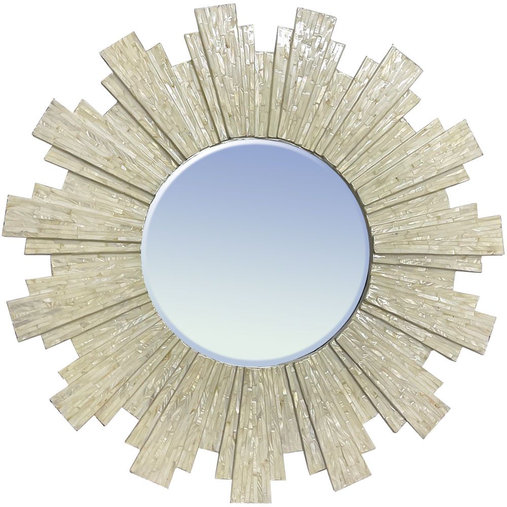 Sunburst Mother of Pearl Large Framed Mirror