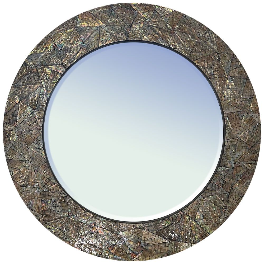 Brindled Glam Large Mother of Pearl Framed Mirror