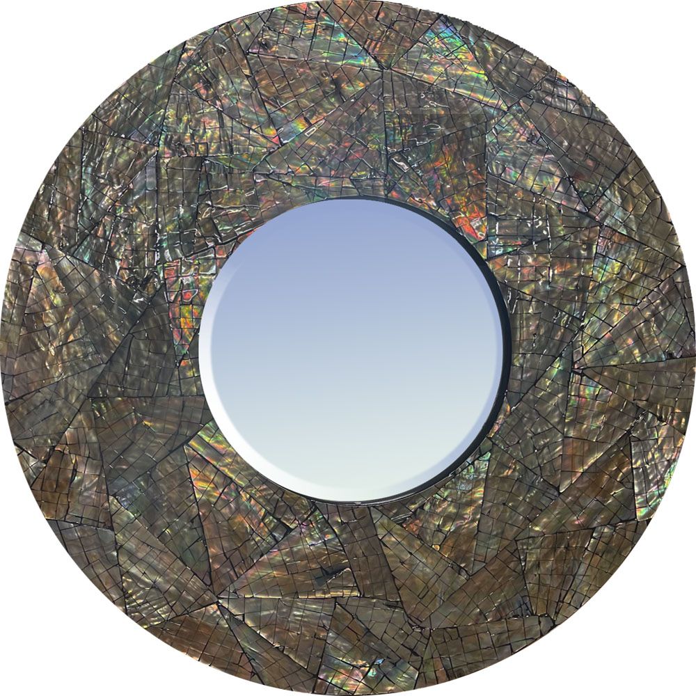 Brindled Glam Small Mother of Pearl Framed Mirror