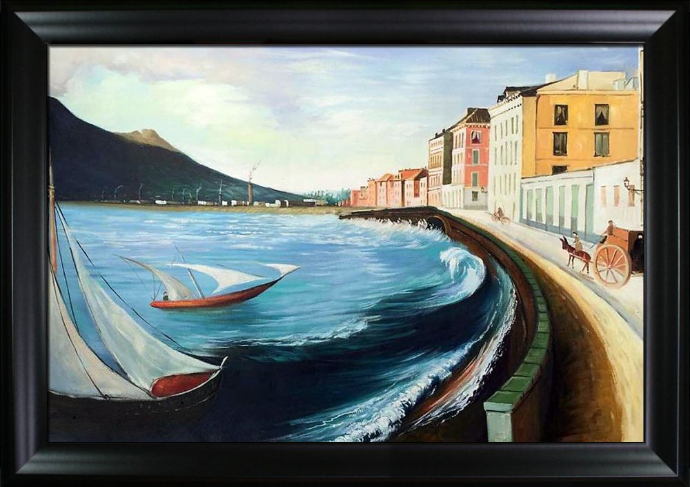 Castellamare di Stabia Pre-Framed - Black Matte Frame 24"X36"
