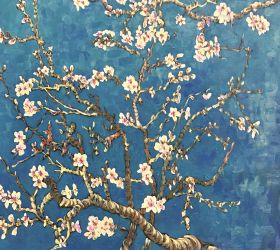 Branches of an Almond Tree in Blossom