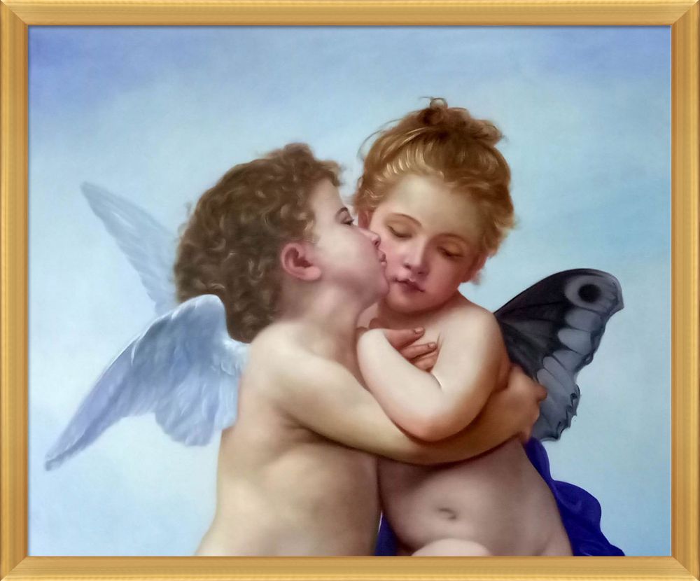 Cupid and Psyche as Children Pre-framed - Piccino Luminoso Frame 20" X 24"