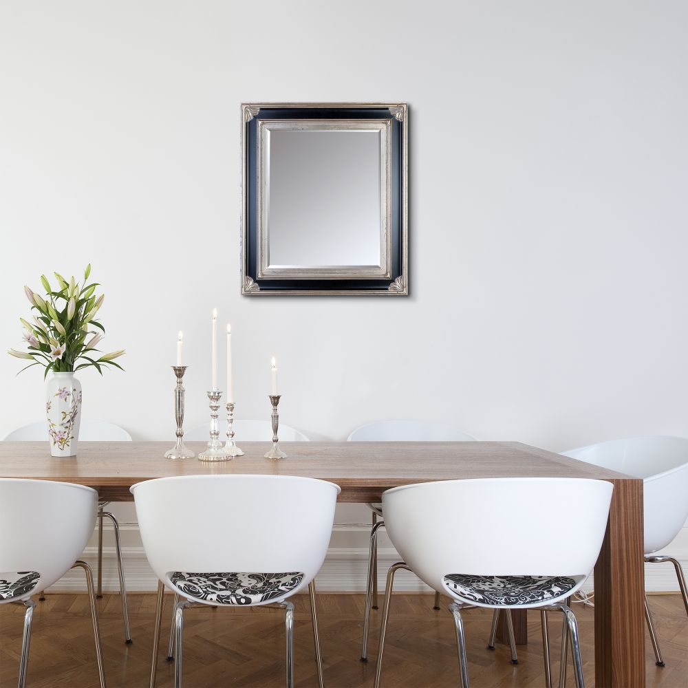 Corinthian Aged Silver Framed Mirror