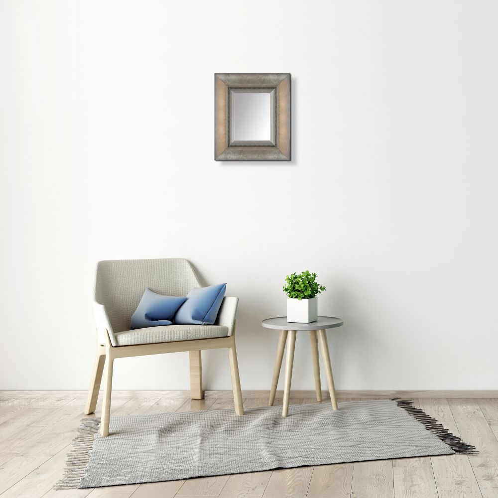 Silver Scoop with Swirl Lip Framed Mirror