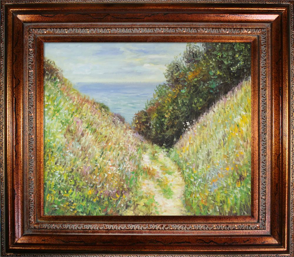Chemin De La Cavee Pourville Pre-Framed - Mediterranean Bronze Frame 20"X24"