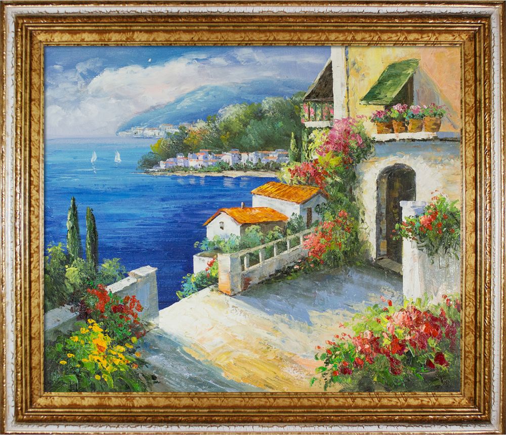 High Rise Bay Pre-Framed - Tuscan Crackle Frame 20"X24"
