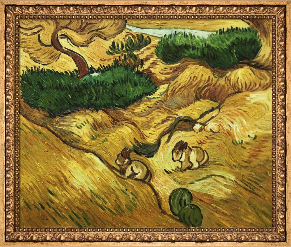 Two Rabbits Pre-Framed - Versailles Gold Frame 20" X 24"