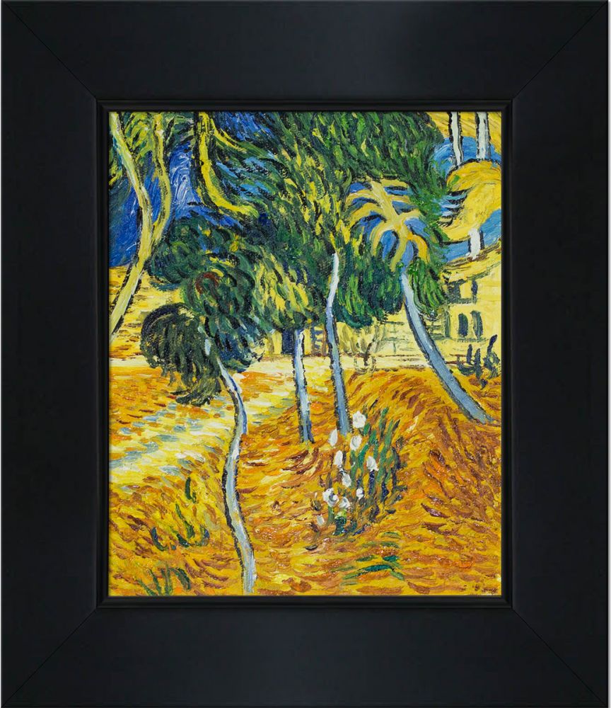 Trees in the Garden of St. Paul Hospital Pre-Framed - New Age Black Frame 8"X10"