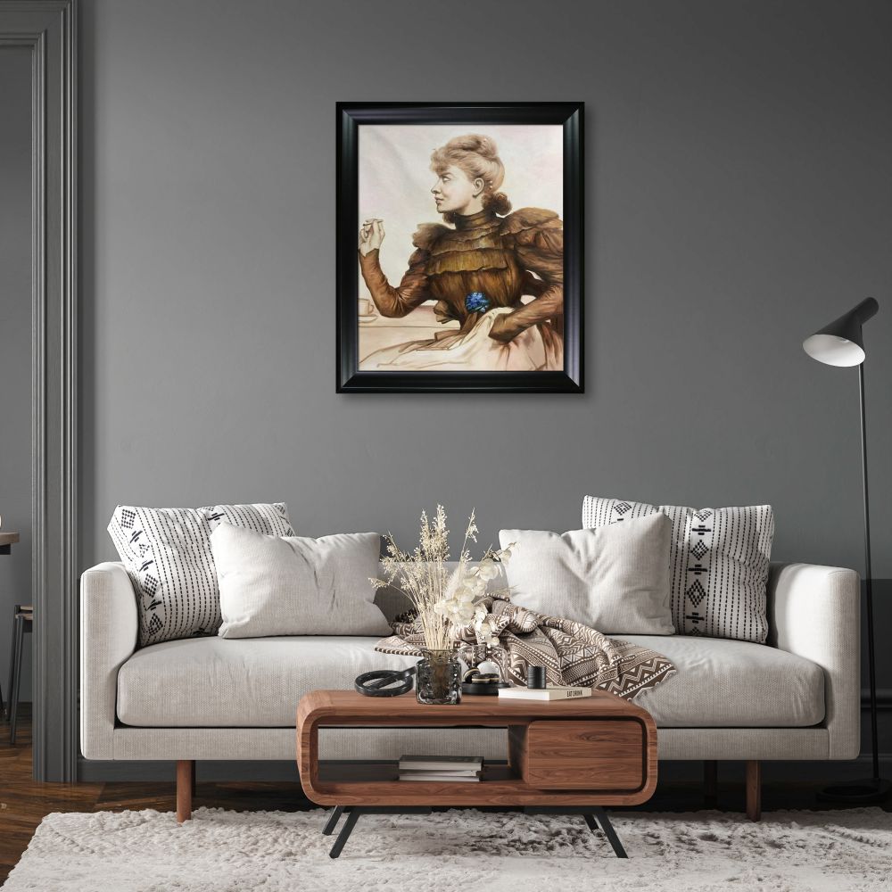 After Lunch (Apres Dejeuner) Pre-framed - Black Matte Frame 20"X24"