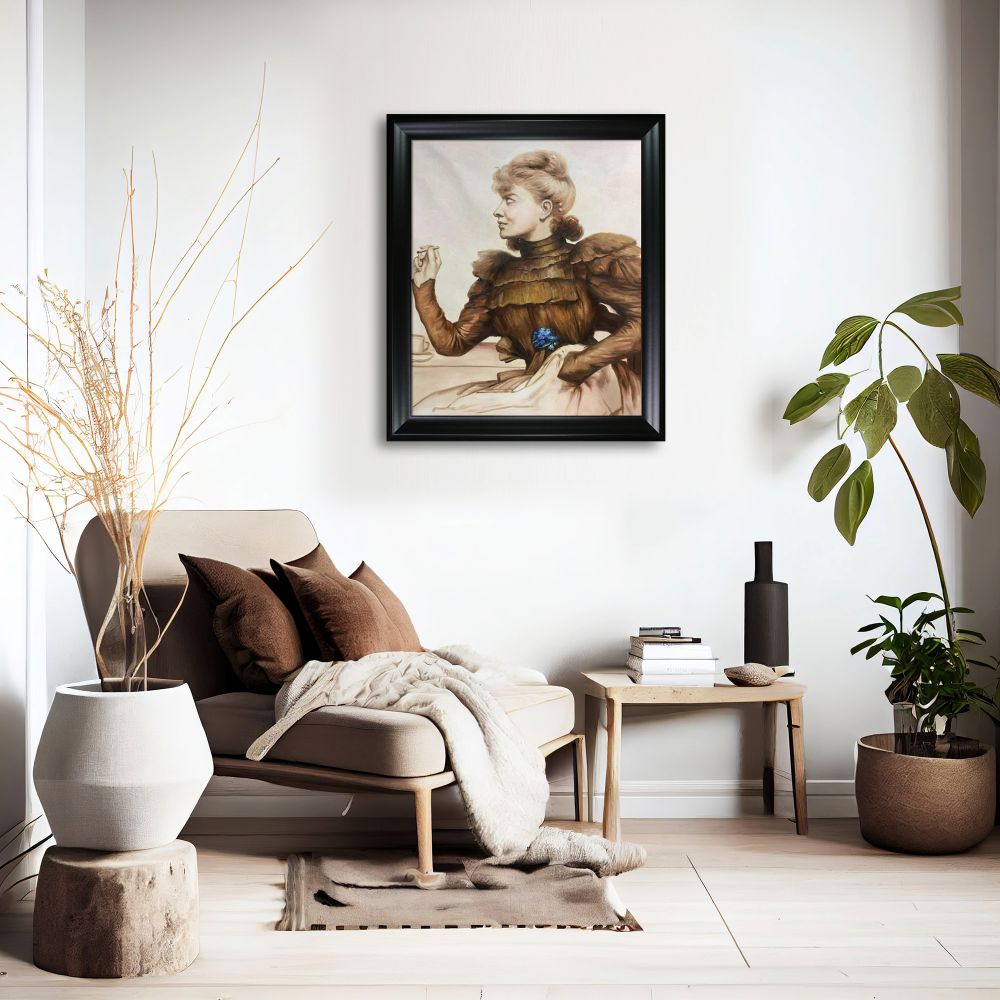 After Lunch (Apres Dejeuner) Pre-framed - Black Matte Frame 20"X24"