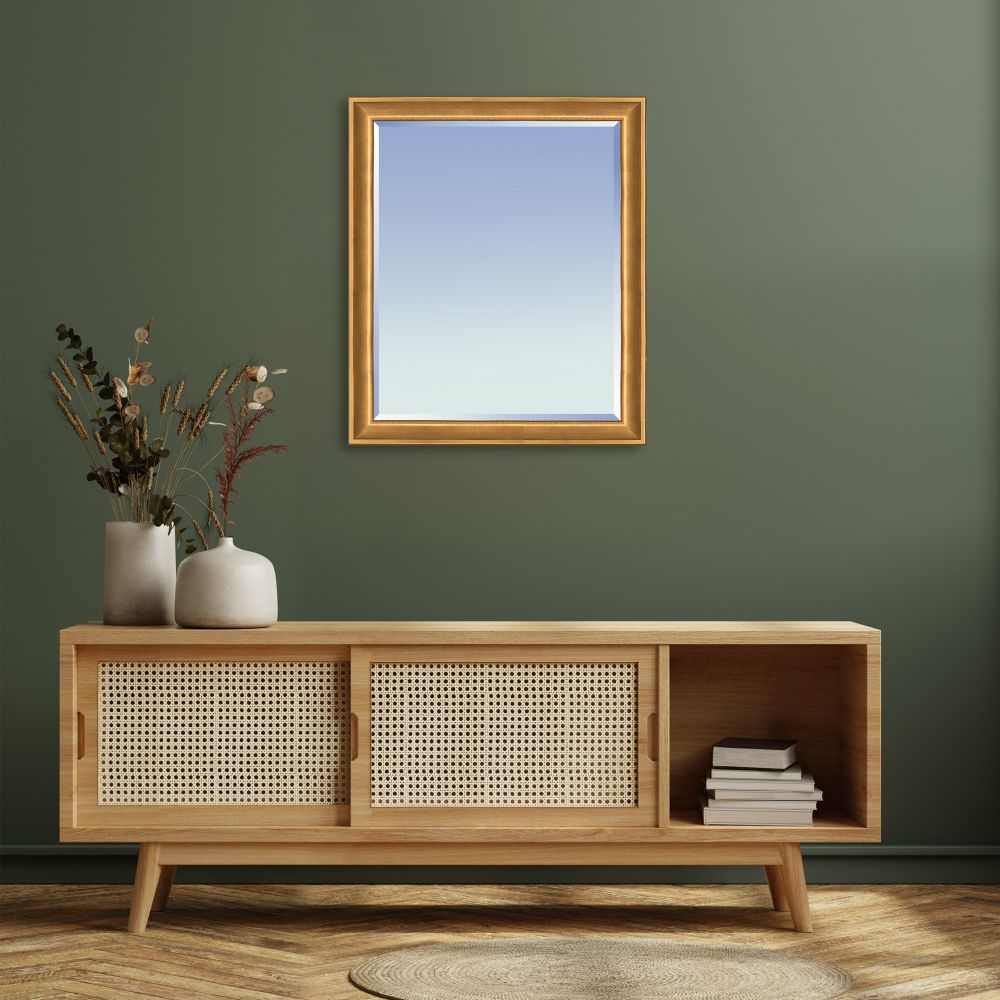 Muted Gold Glow Mirror