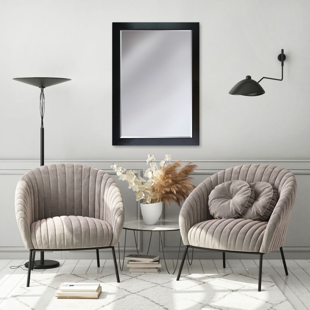 New Age Black Framed Mirror