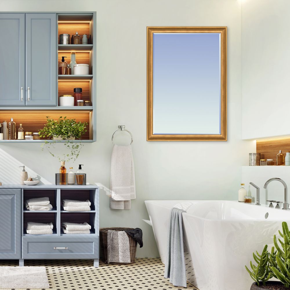 Muted Gold Glow Mirror