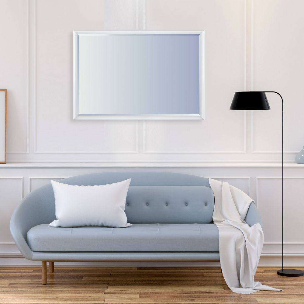 Moderne Blanc Framed Mirror