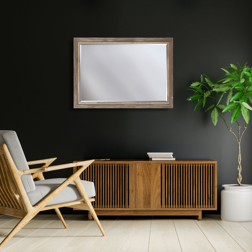 Miramar Distressed Charcoal Grey Framed Mirror