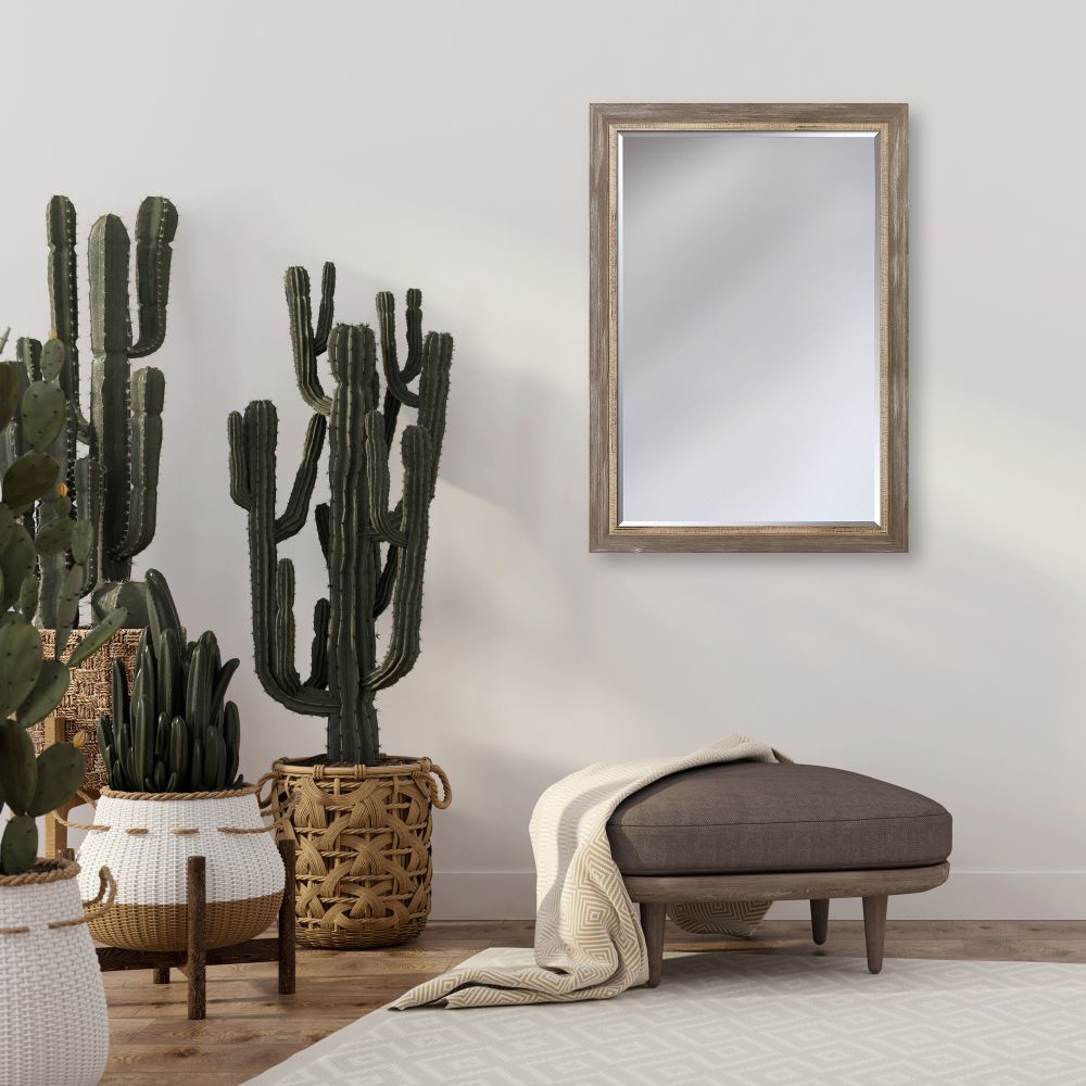 Miramar Distressed Charcoal Grey Framed Mirror