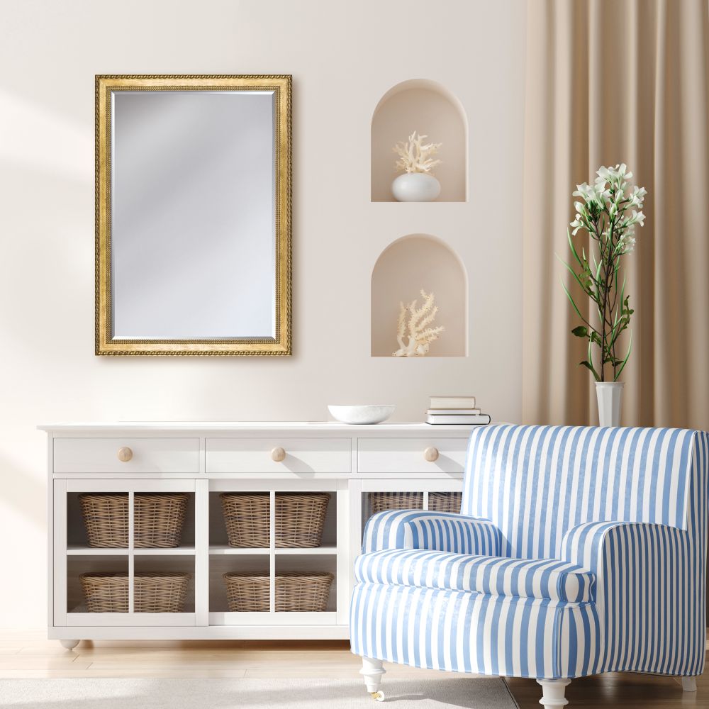 Verona Gold Braid Framed Mirror