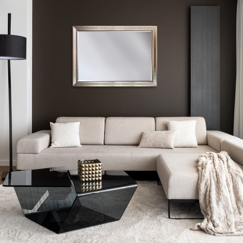 Silver Scoop with Swirl Lip Framed Mirror