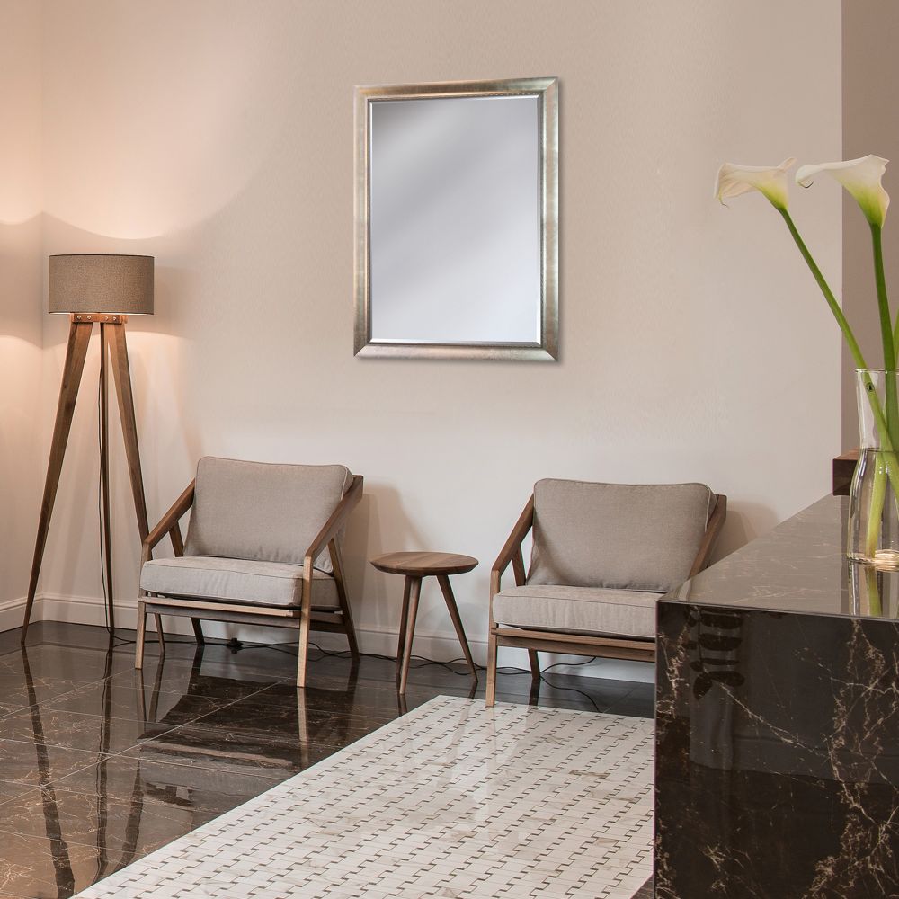 Silver Scoop with Swirl Lip Framed Mirror