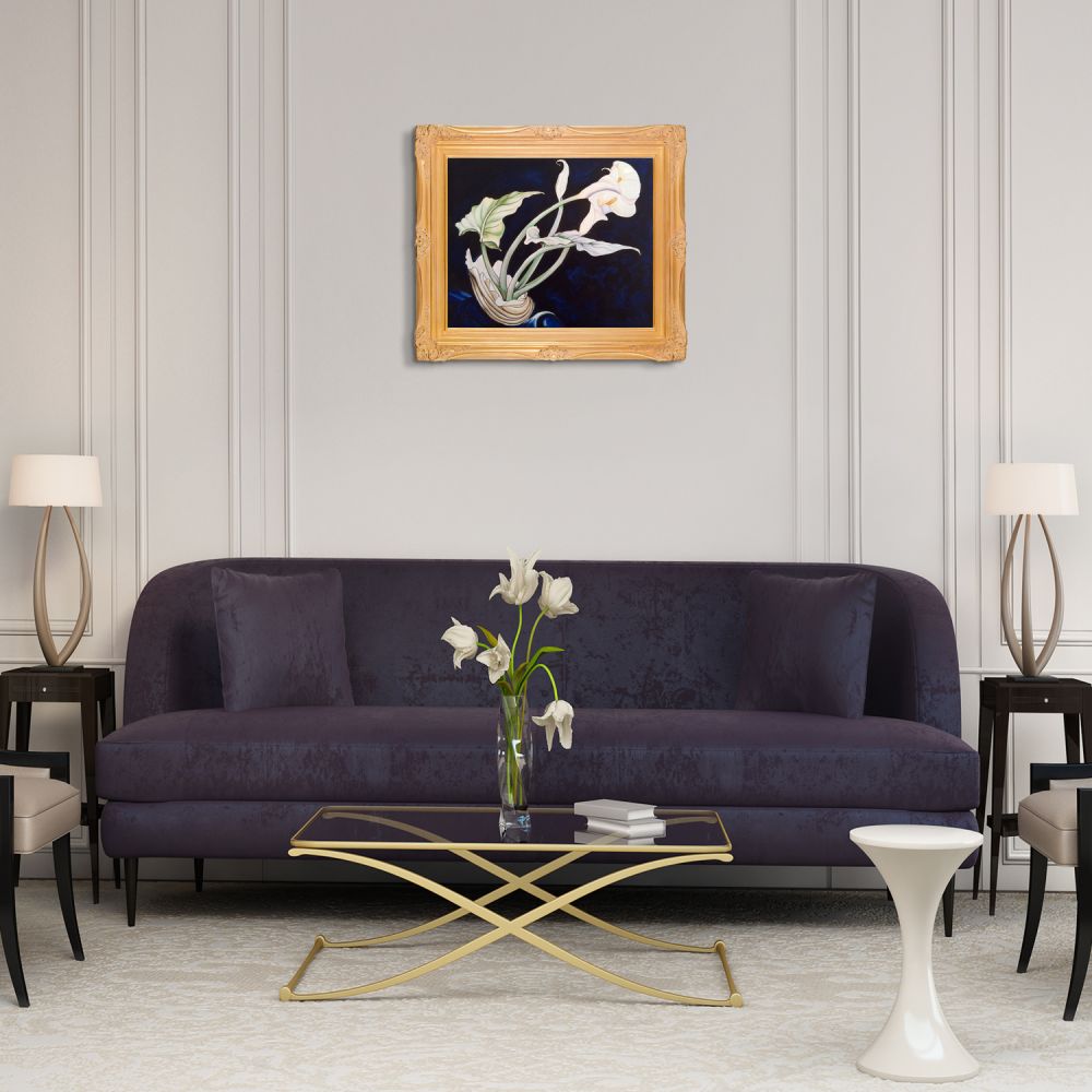 Calla Lilies (Bert Savoy) Pre-framed - Imperial Gold Frame 20" X 24"