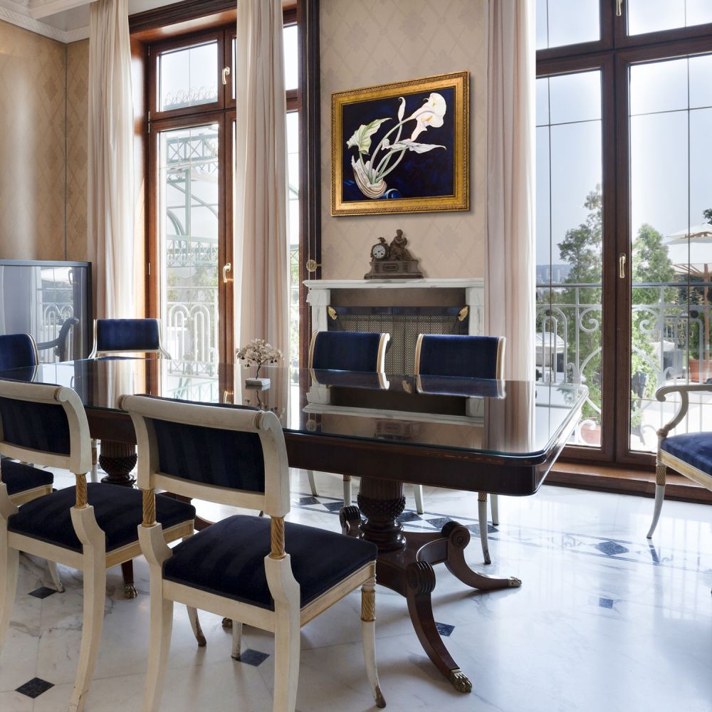 Calla Lilies (Bert Savoy) Pre-framed - Versailles Gold King Frame 20" X 24"