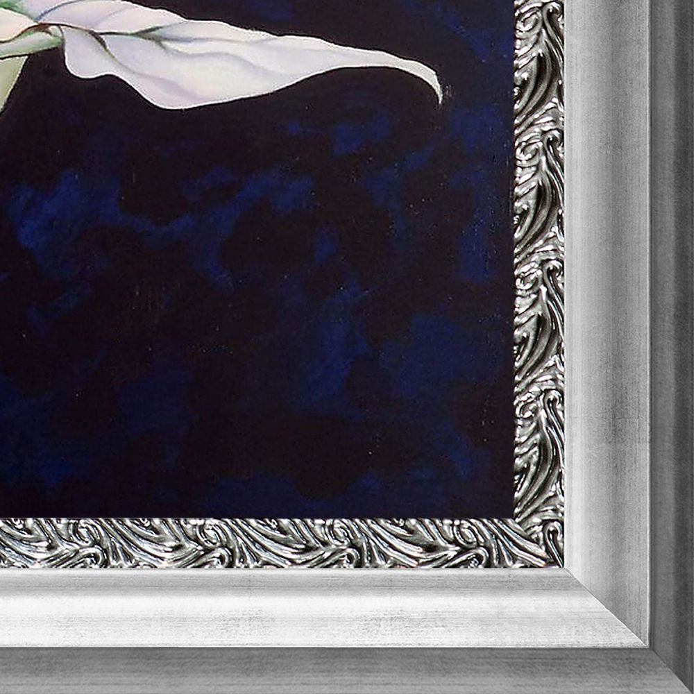 Calla Lilies (Bert Savoy) Pre-framed - Athenian Silver Wave Custom Stacked Frame 20