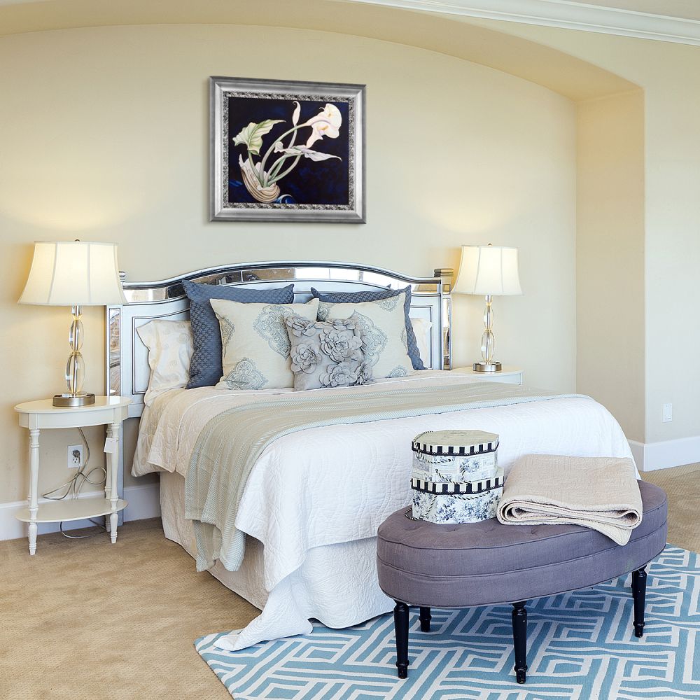 Calla Lilies (Bert Savoy) Pre-framed - Athenian Silver Wave Custom Stacked Frame 20