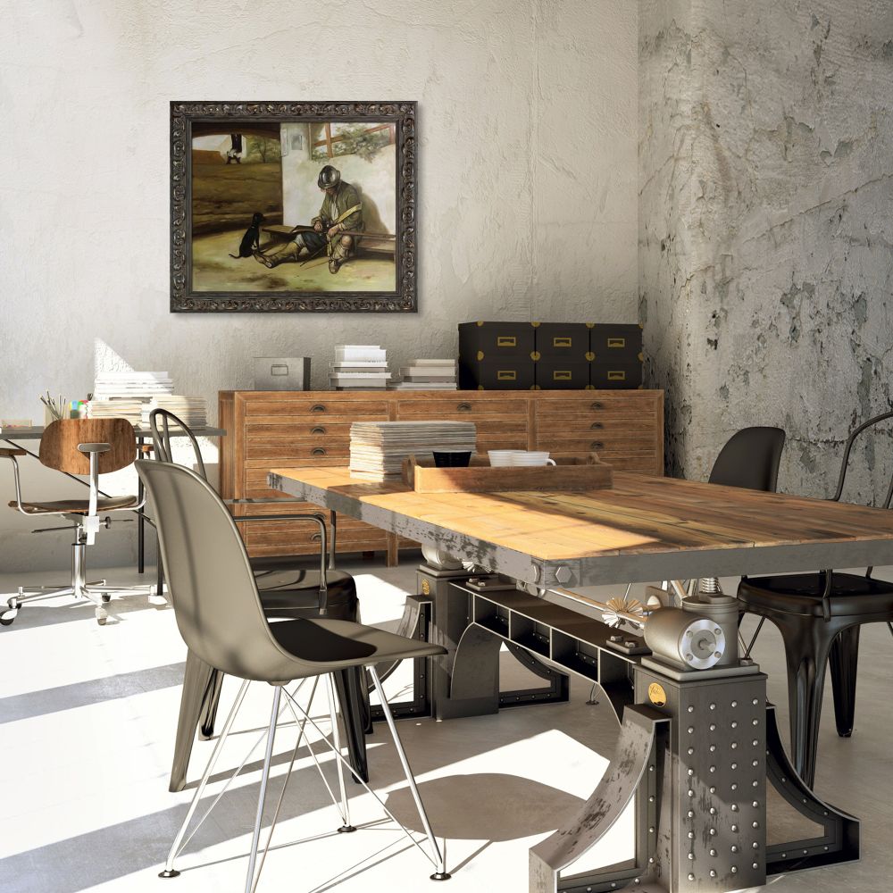 The Sentry Pre-framed - Brimfield Weathered Black Frame 20" X 24"