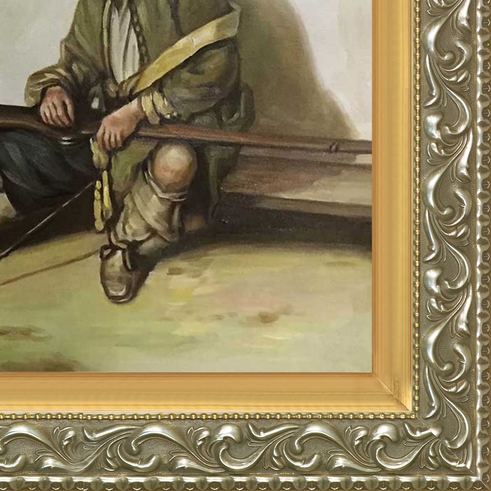 The Sentry Pre-framed - Rococo Silver and Piccino Luminoso Custom Stacked Frame 20" X 24"