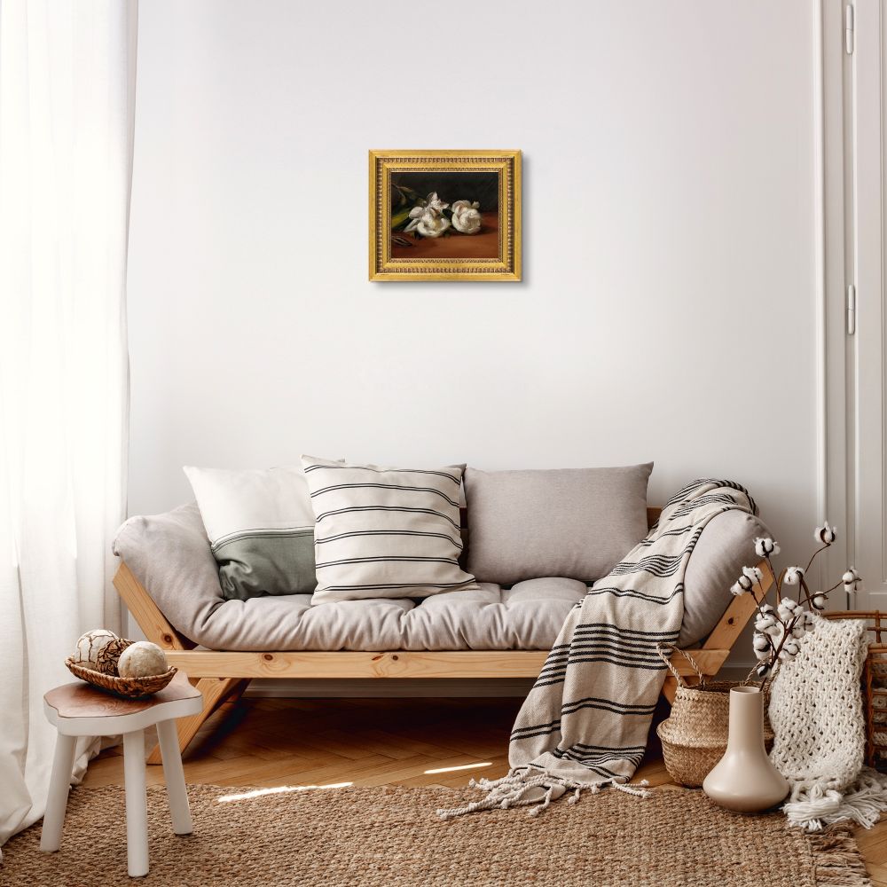 Branch Of White Peonies With Pruning Shears