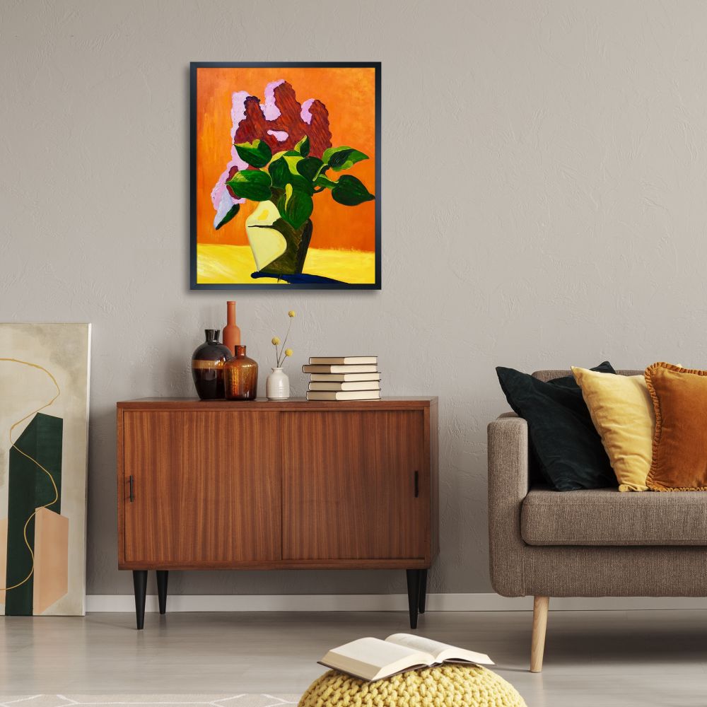 Lilacs Pre-framed - Studio Black Wood Frame 20"X24"