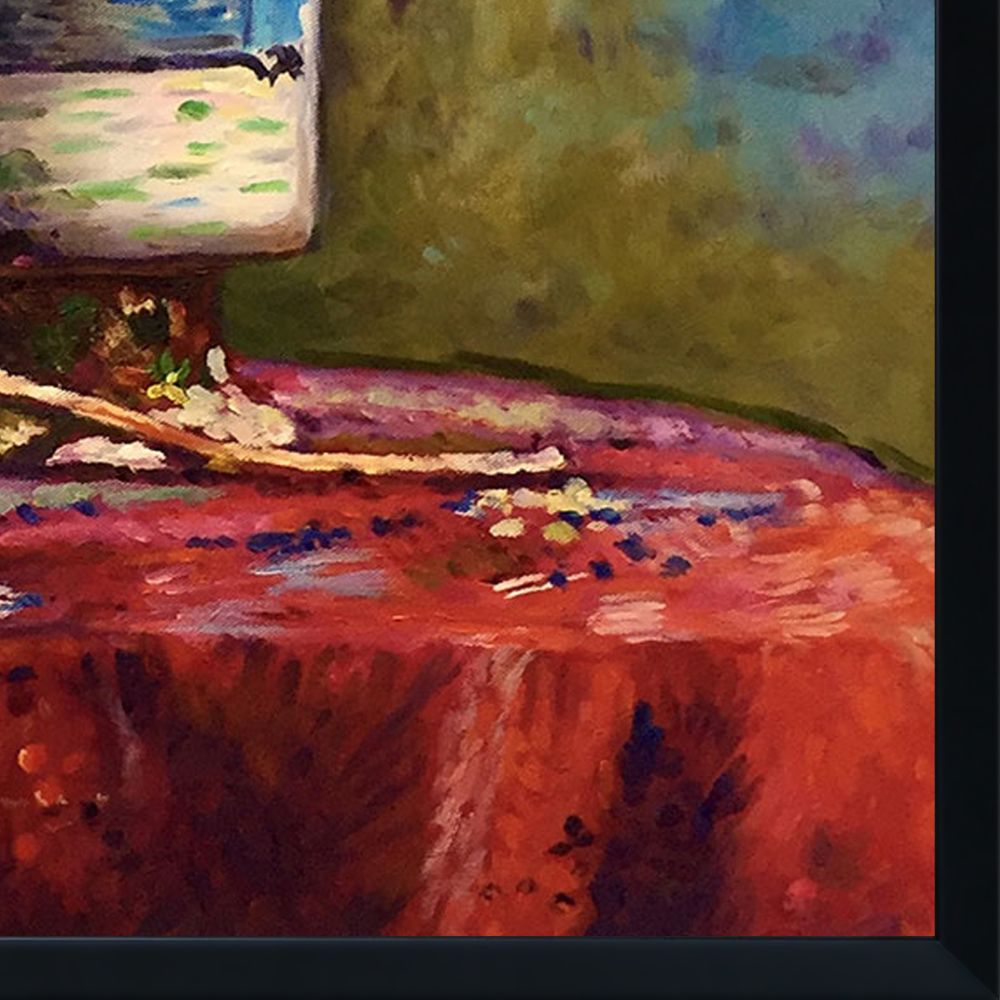 Anemones in a Chinese Vase Pre-framed - Studio Black Wood Frame 20"X24"