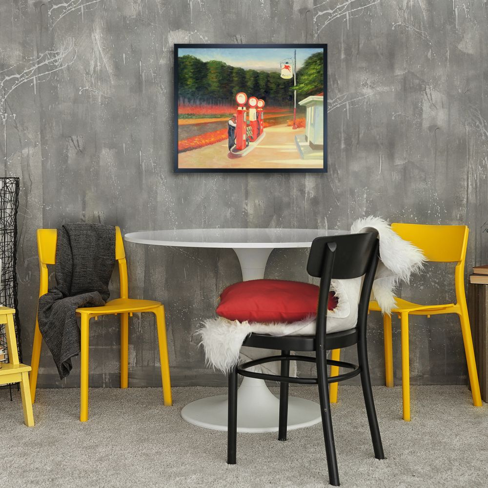 Gas, 1940 Pre-framed - Studio Black Wood Frame 20"X24"