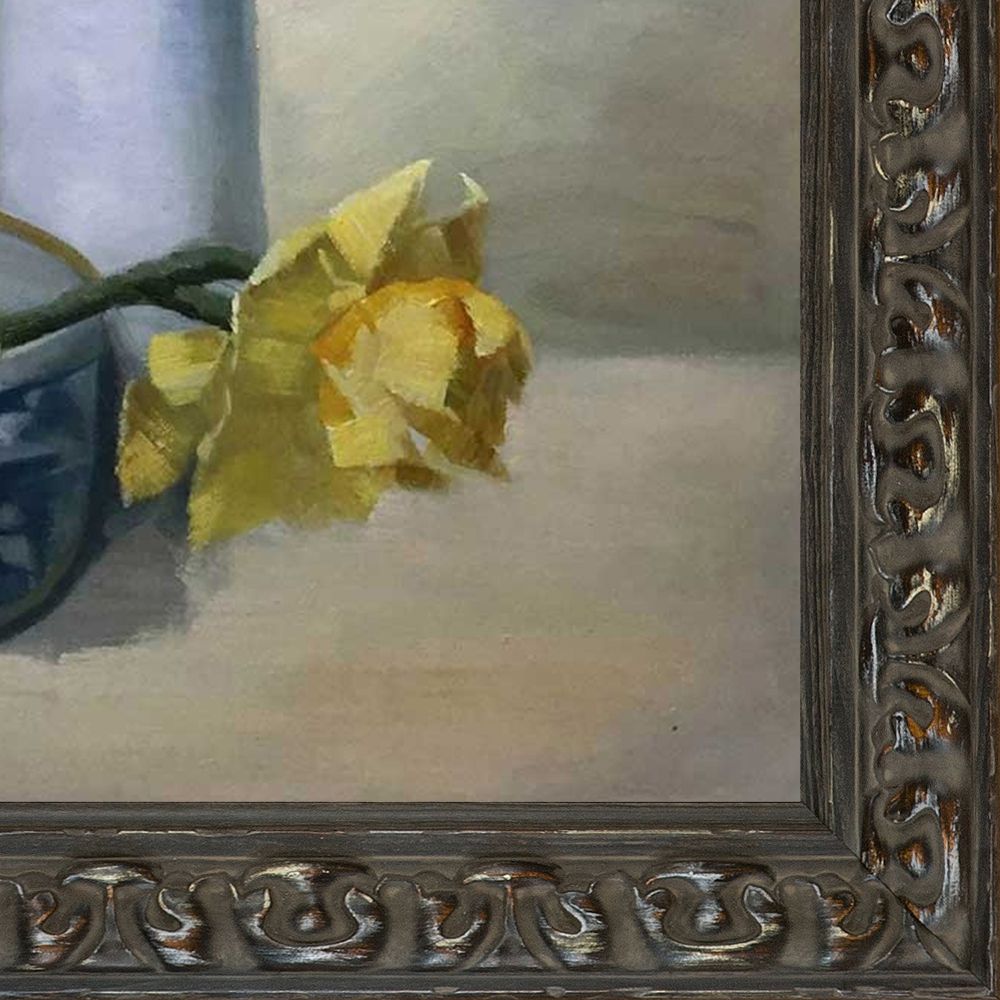 Daffodils and Narcissi Pre-framed - Brimfield Weathered Black Frame 20" X 24"