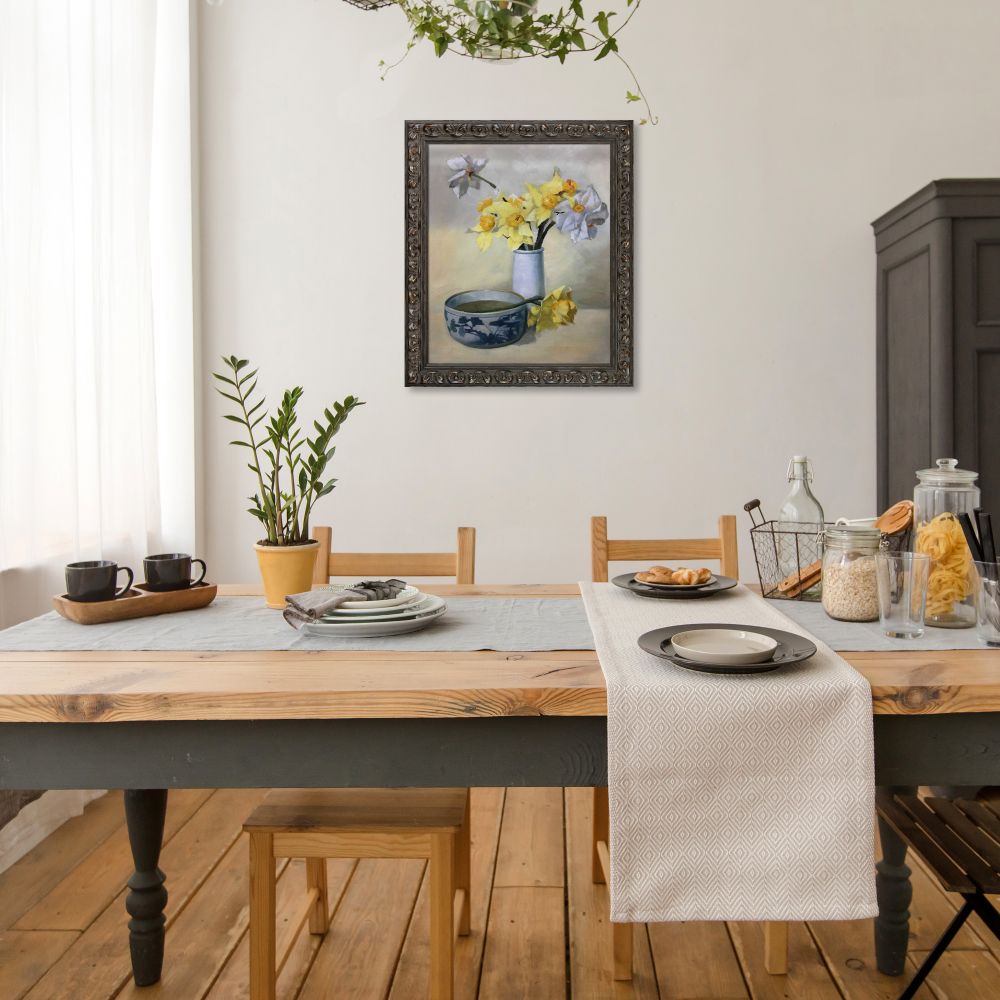 Daffodils and Narcissi Pre-framed - Brimfield Weathered Black Frame 20" X 24"