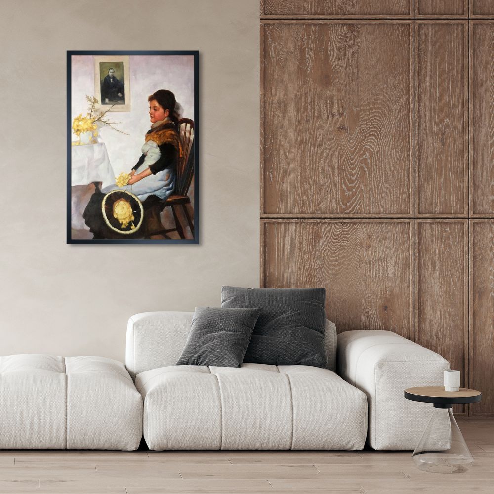 Primrose Day Pre-framed - Studio Black Wood Frame 24"X36"