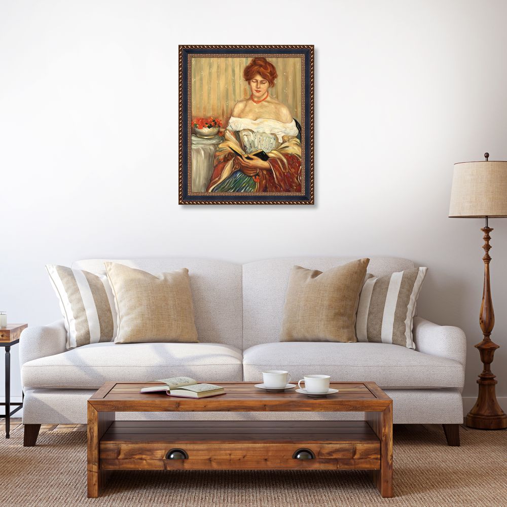 Nasturtiums Pre-framed - Verona Black and Gold Braid 20" X 24"