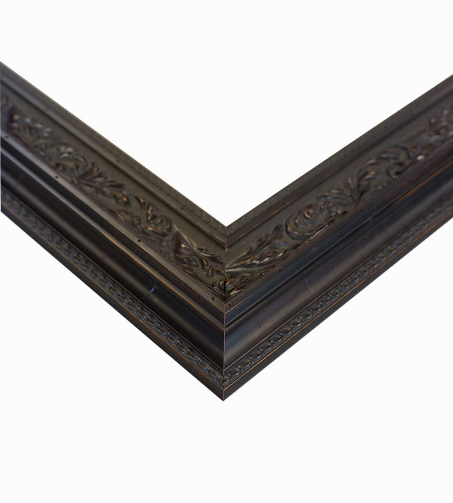 Portrait of a Man in Red Chalk Pre-Framed - Black Spanish Walnut Frame 20