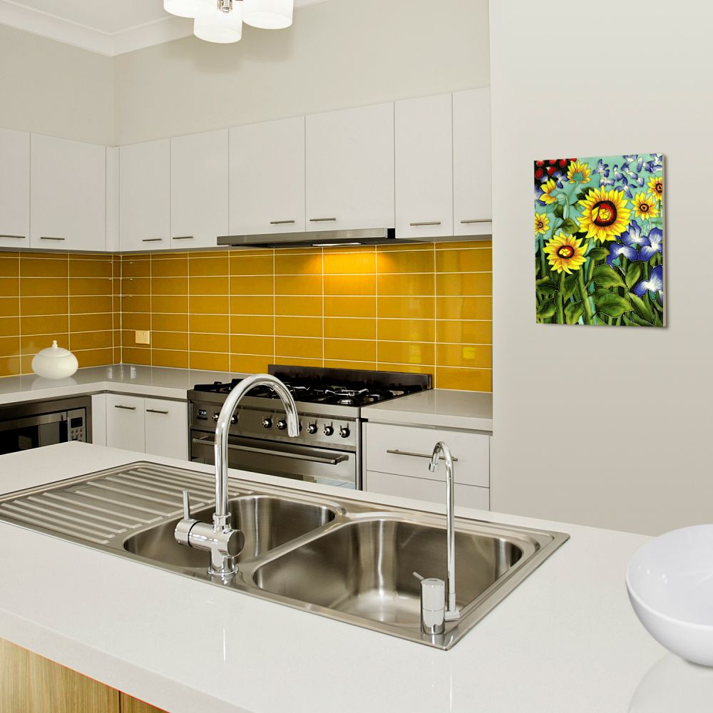 Sunflowers and Irises (artist interpretation) Accent Tile (felt back)