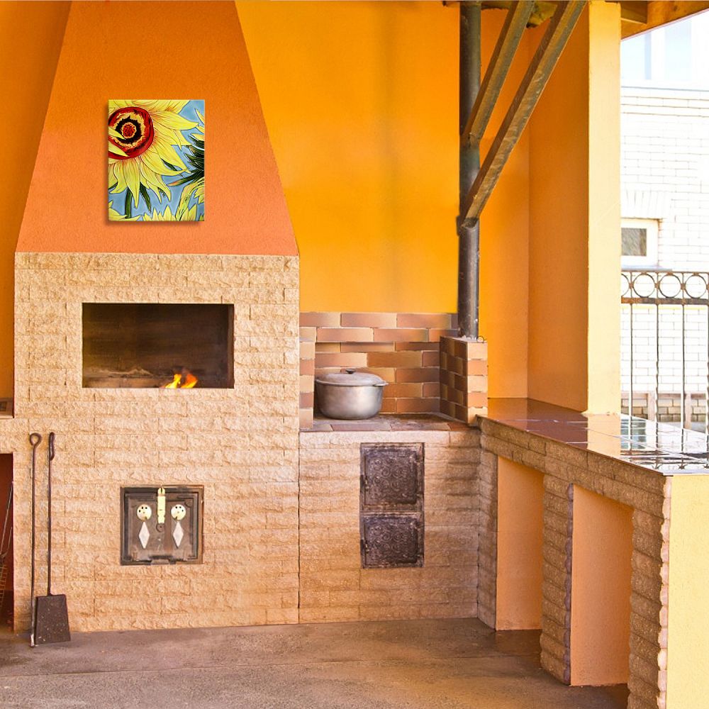 Sunflowers (detail) Accent Tile (felt back)