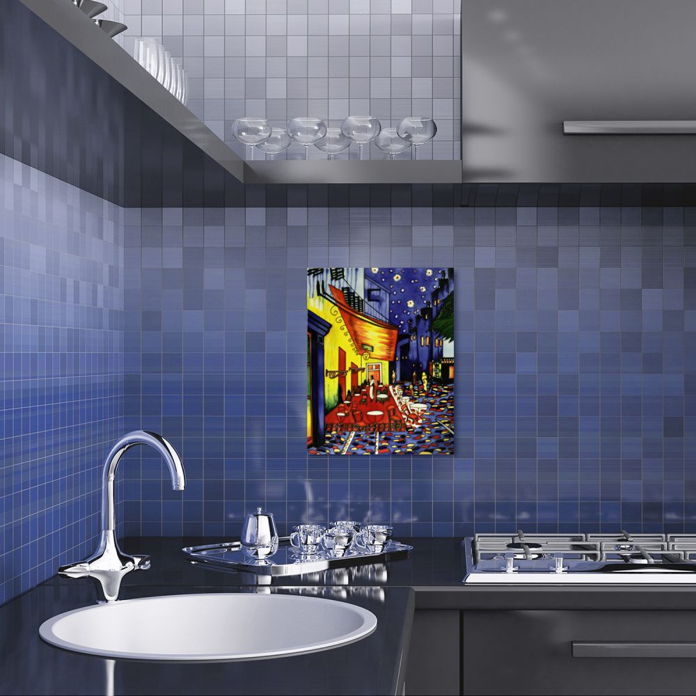 Cafe Terrace at Night Accent Tile (felt back)