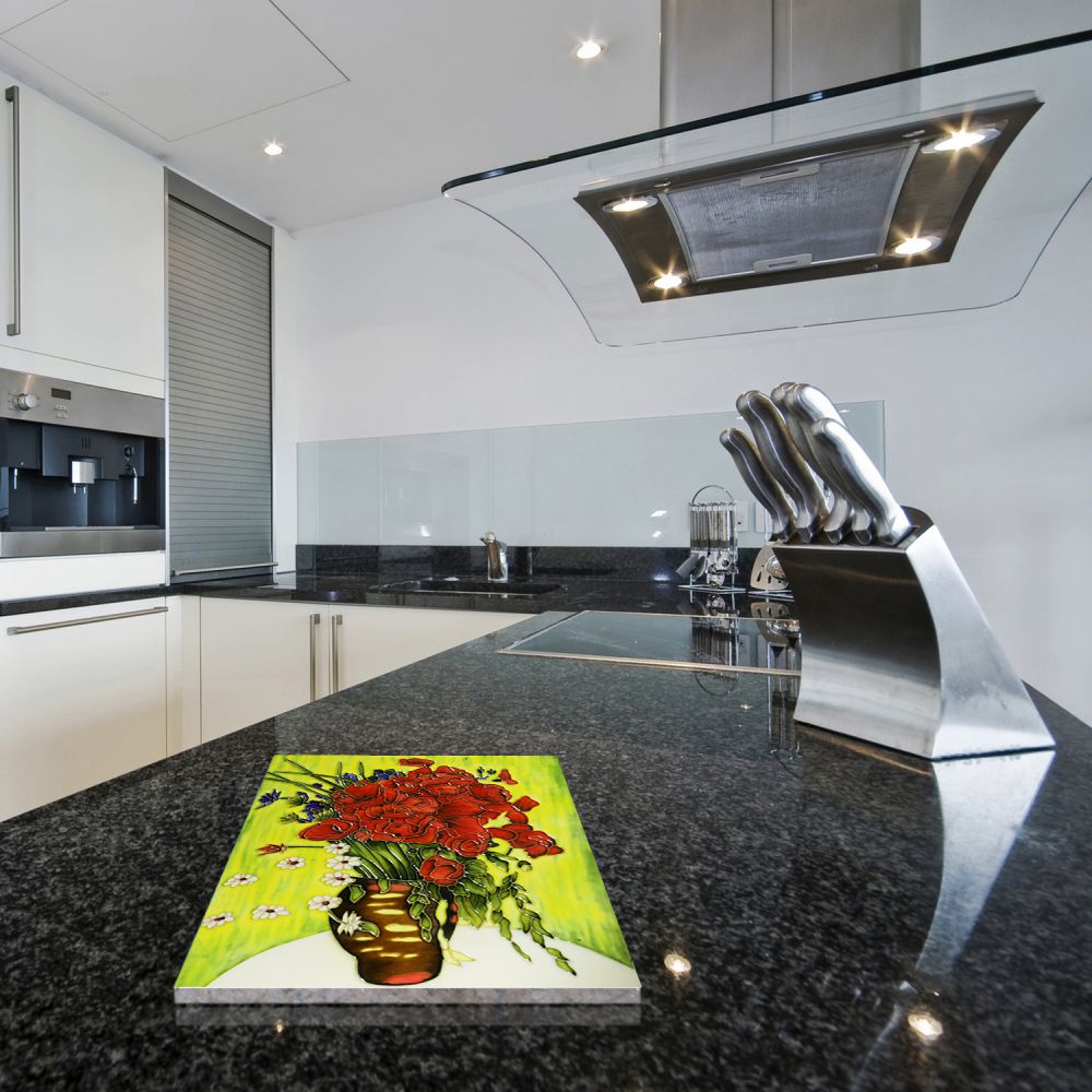 Vase with Daisies and Poppies Accent Tile (felt back)