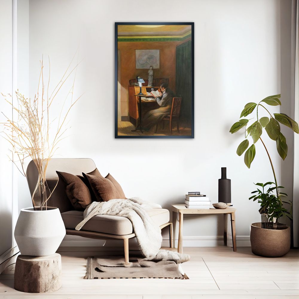 The Elegant Reader Pre-framed - Studio Black Wood Frame 24"X36"