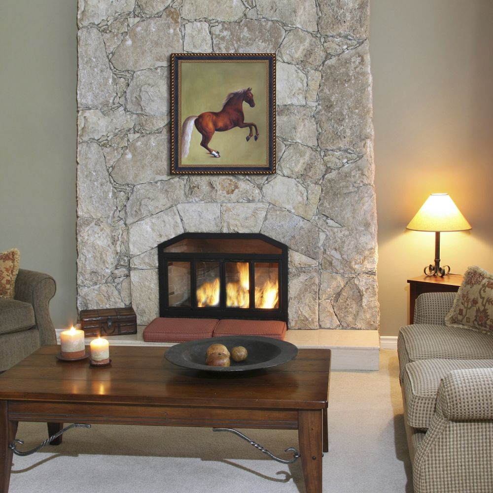 Whistlejacket Pre-framed - Verona Black and Gold Braid 20" X 24"