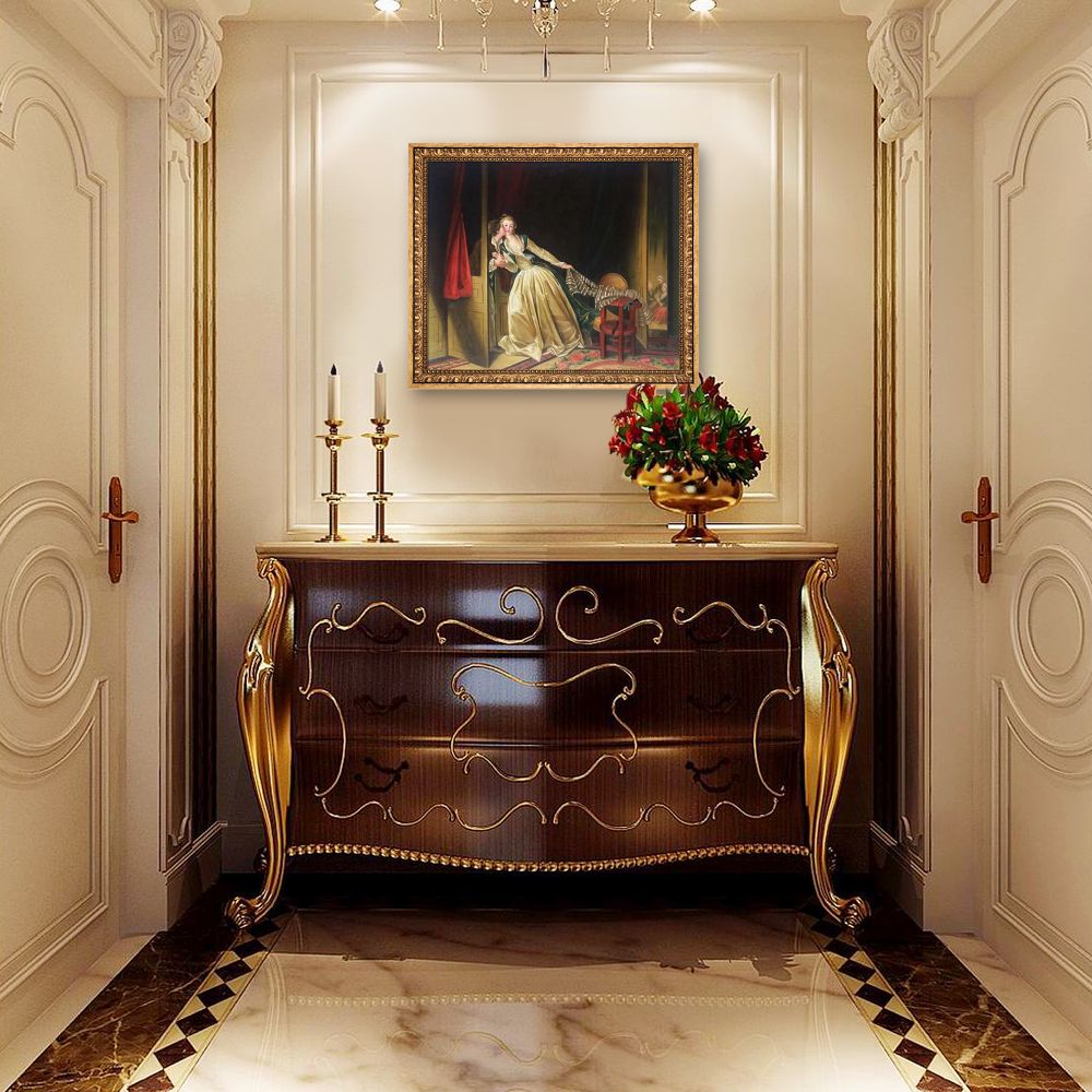 The Stolen Kiss, late 1780s Pre-framed - Versailles Gold Frame 20" X 24"