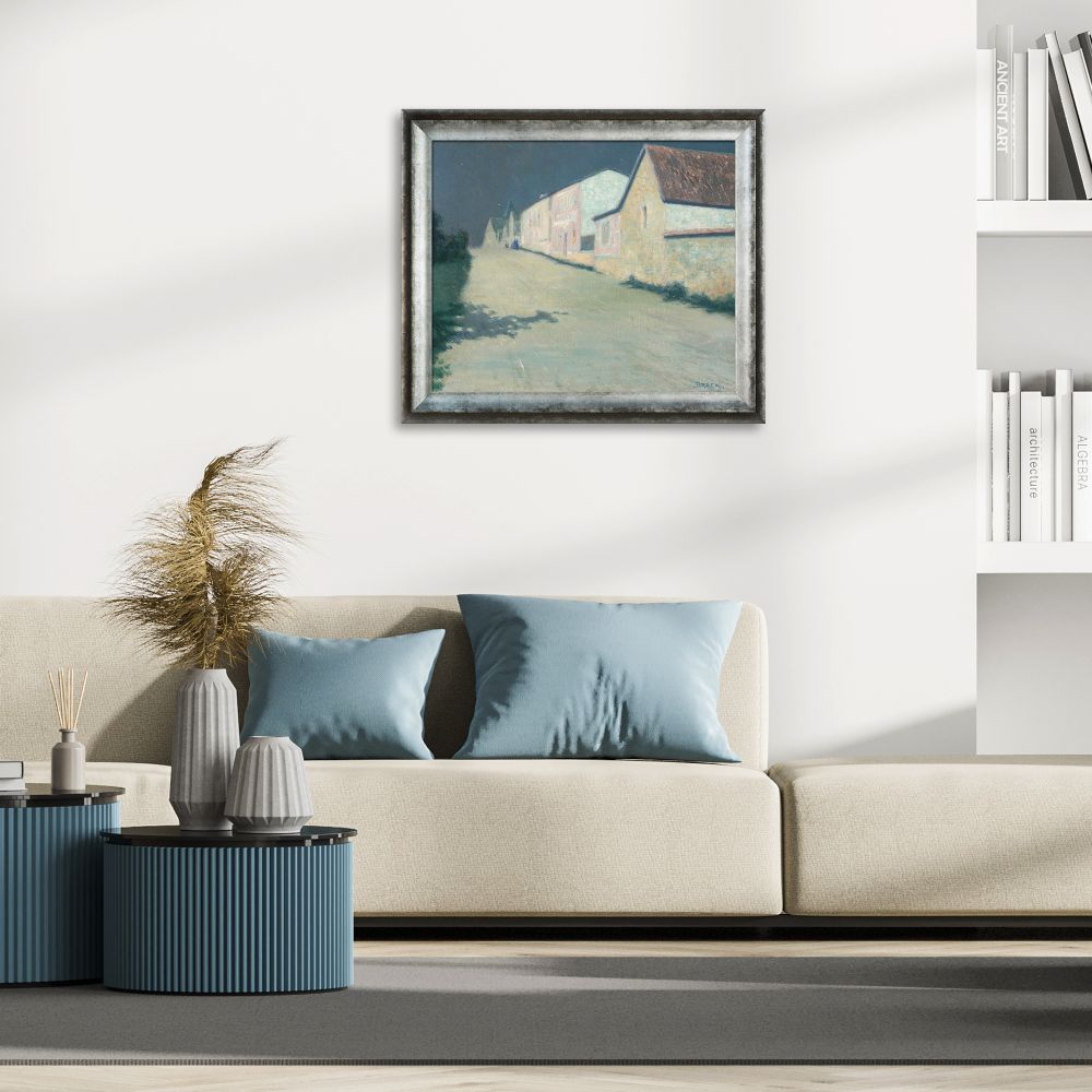 Evening in Giverny Pre-framed - Athenian Distressed Silver Frame 20"X24"