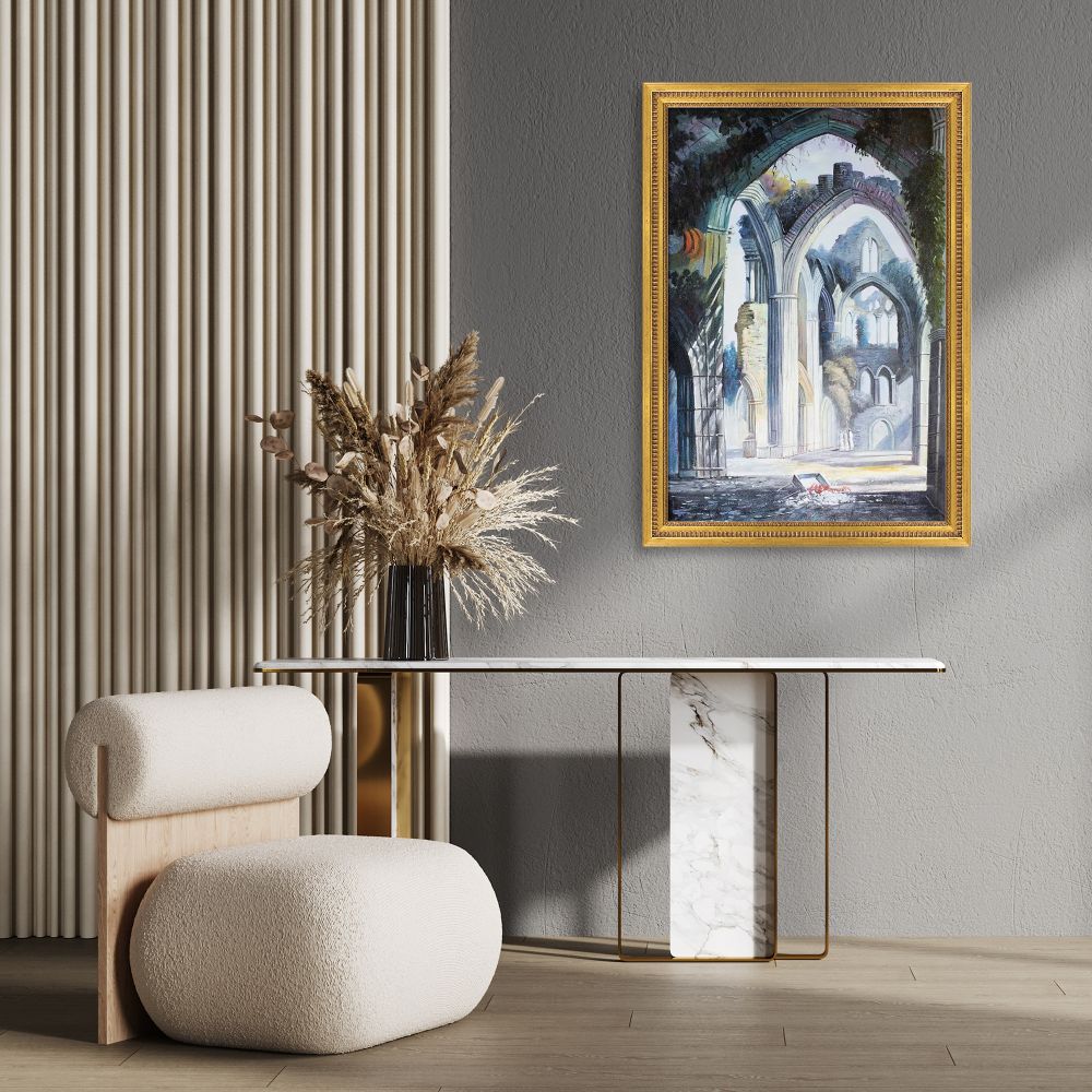 Tintern Abbey Pre-framed - Versailles Gold Queen Frame 24" X 36"