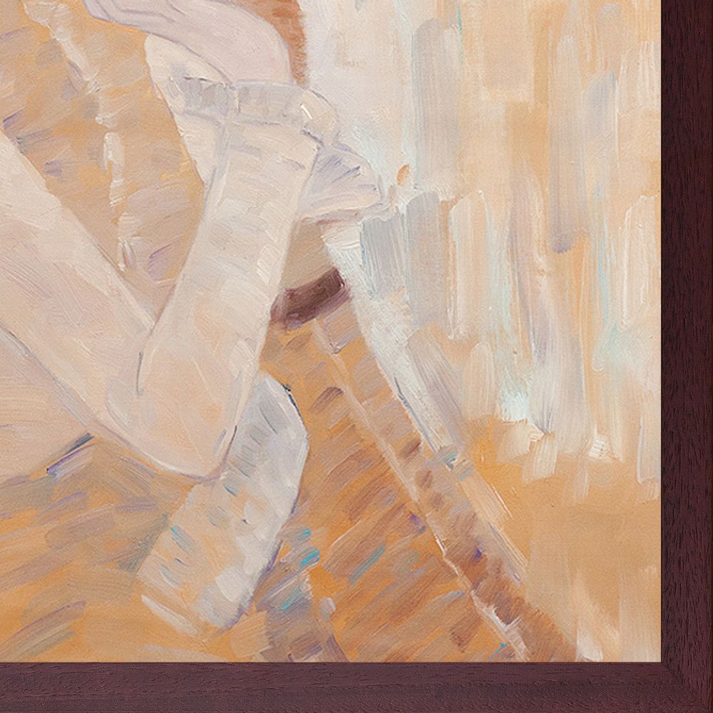 Black Feather Hat Pre-framed - Open Grain Mahogany 24" X 36"